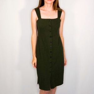 MADEWELL Texture & Thread Green Button Front Dress